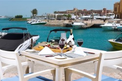 Captains Inn Hotel, El Gouna - Red Sea. Outside dining.